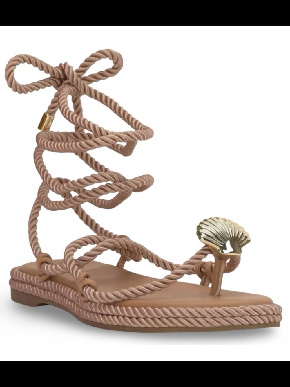 INC Women 9 Shell Beige Gladiator Sandal